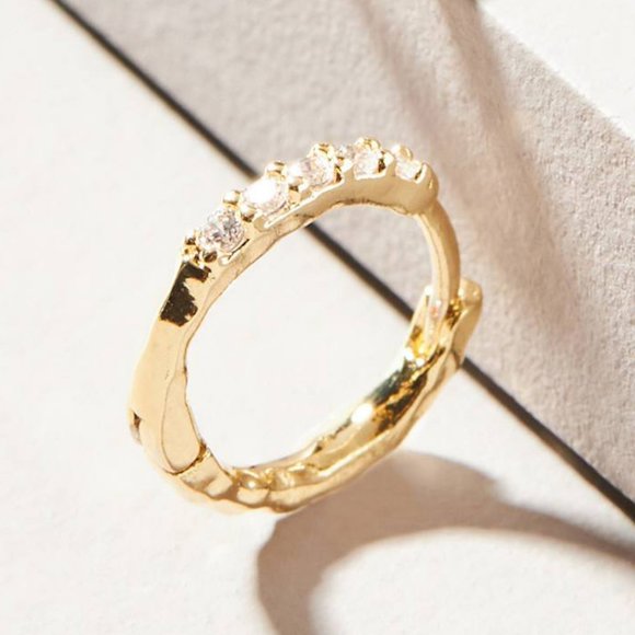 HTF Anthropologie Iris Reversible Huggie Hoop Earrings - Picture 3 of 5